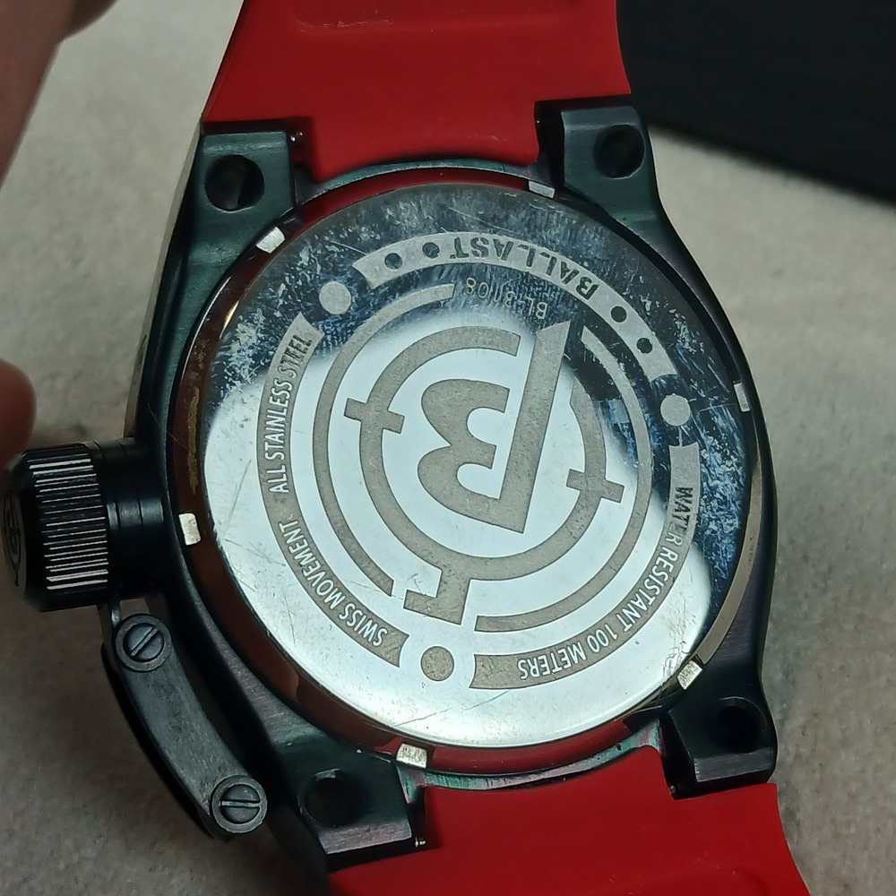 Ballast Time Instrument Mens Watch Red **DOES NOT RUN ** FOR PARTS - Picture 5 of 7